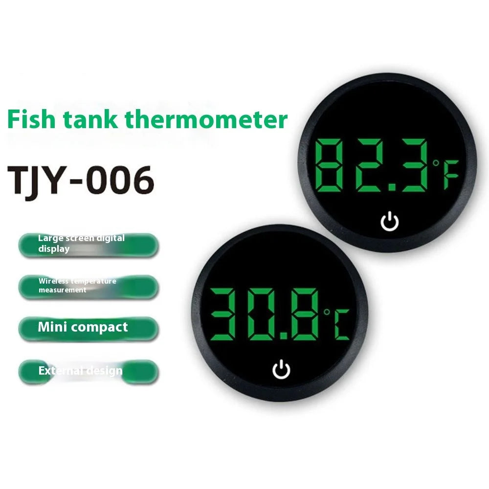 TJY-006 Rechargeable Digital Aquarium Thermometer LED Display Fish Tank High Precision Temperature Meter - Black / Celsius - 2
