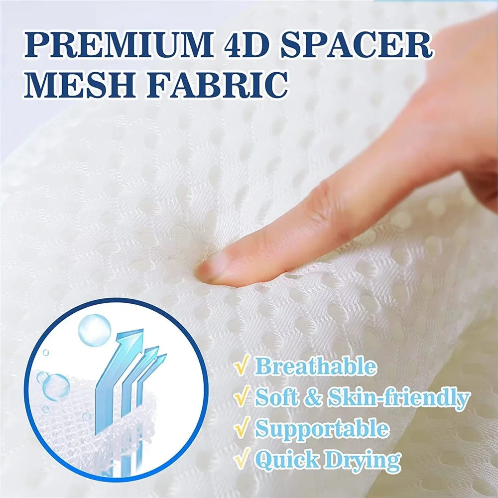 Ergonomic 4D Bathtub Pillow Machine Washable Head Shoulder Support Bath Cushion with 6 Suction Cups - 3