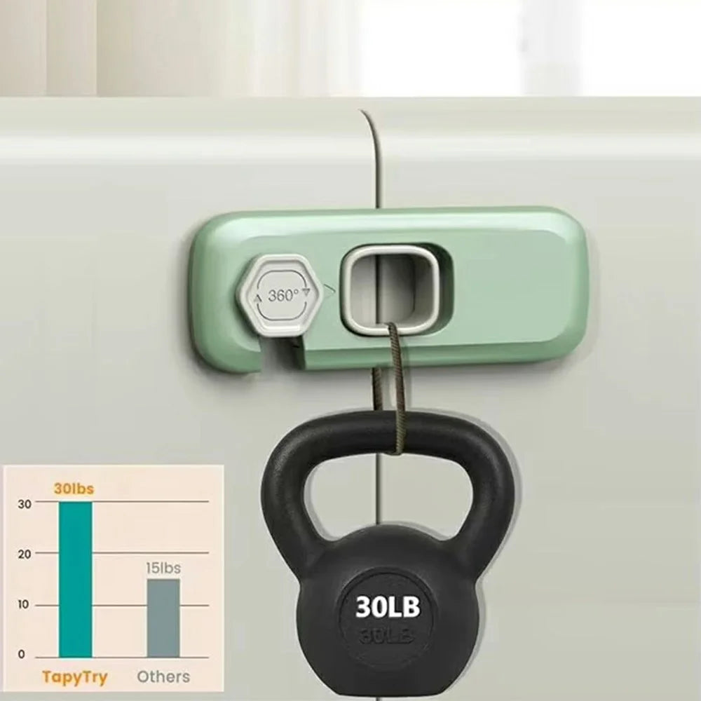 4Pcs Child Safety Locks Cabinet Drawer Refrigerator Anti-Pinch Baby Proofing Furniture Locks - Green - 4