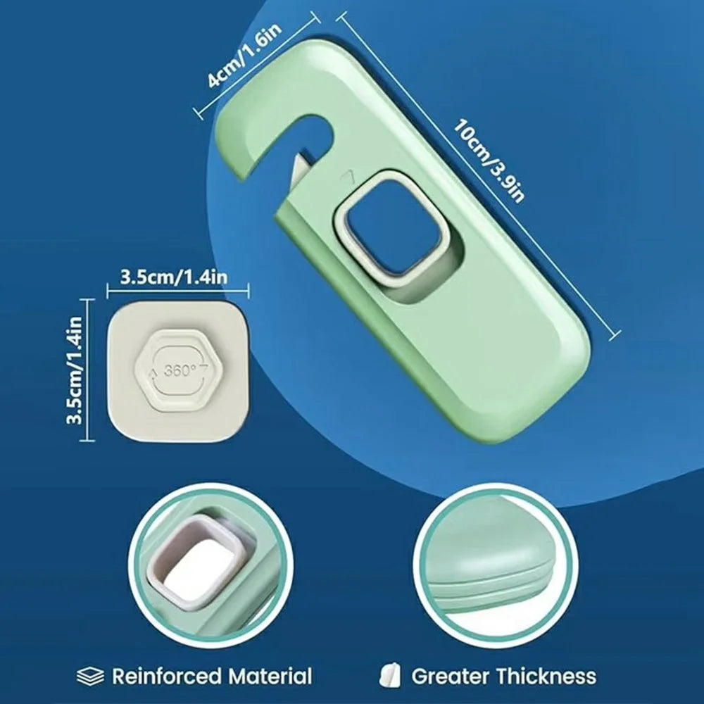 4Pcs Child Safety Locks Cabinet Drawer Refrigerator Anti-Pinch Baby Proofing Furniture Locks - Green - 7
