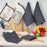 6Pcs 34x34cm Cotton Waffle Weave Kitchen Dish Towels Quick Cleaning Fast Absorbing Rag with Hanging Loop - Dark Grey - 6