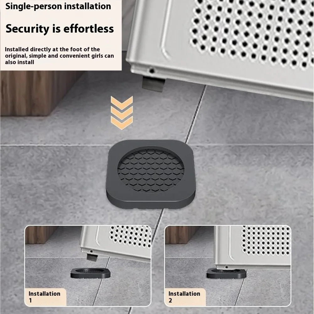 4Pcs Washing Machine Anti Vibration Raised Pads Universal Non Slip Noise Reduction Silicone Feet Mat - 4