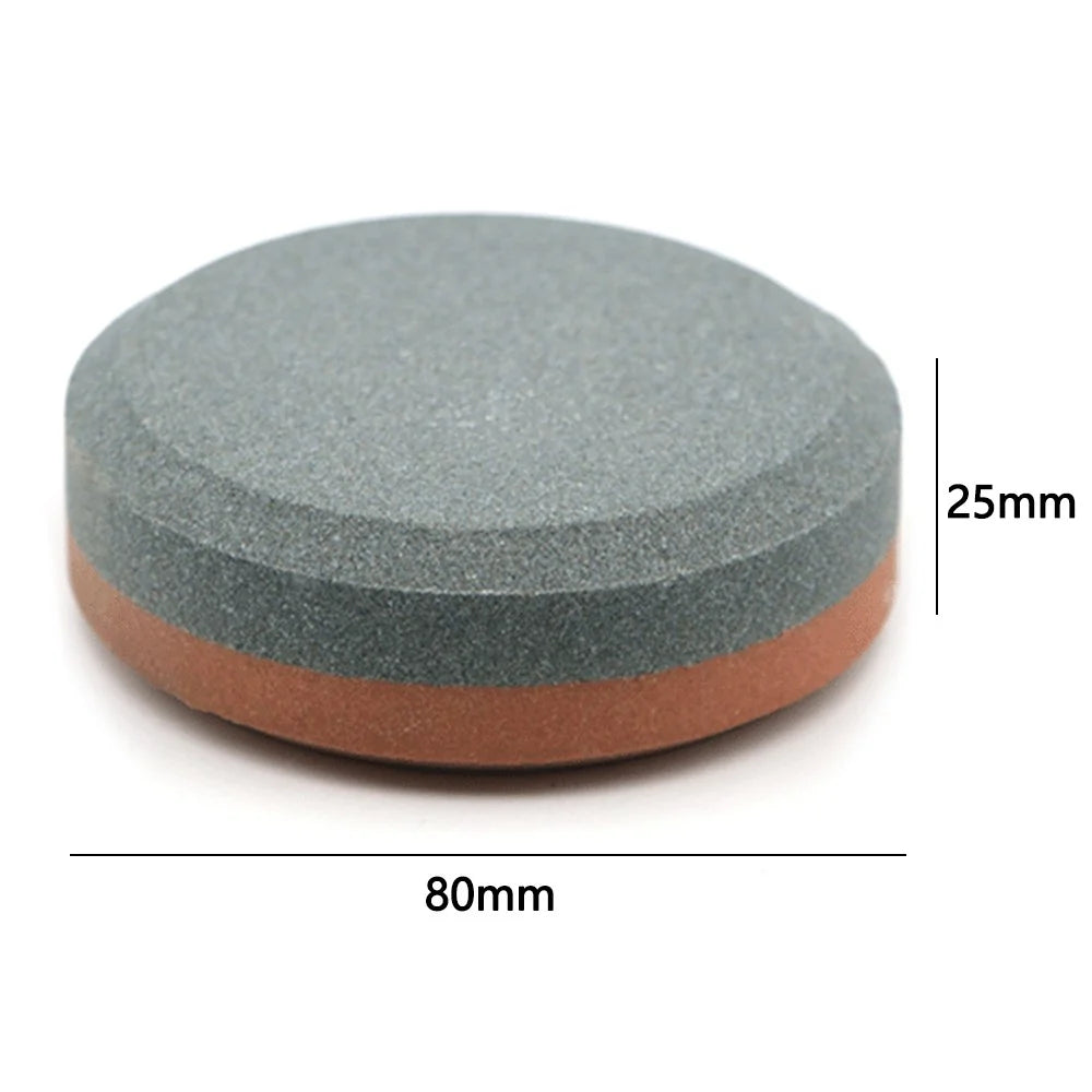 180 / 320 Grit Double-Sided Circular Whetstone Knife Axe Sharpener White Corundum Sharpening Stone - 2