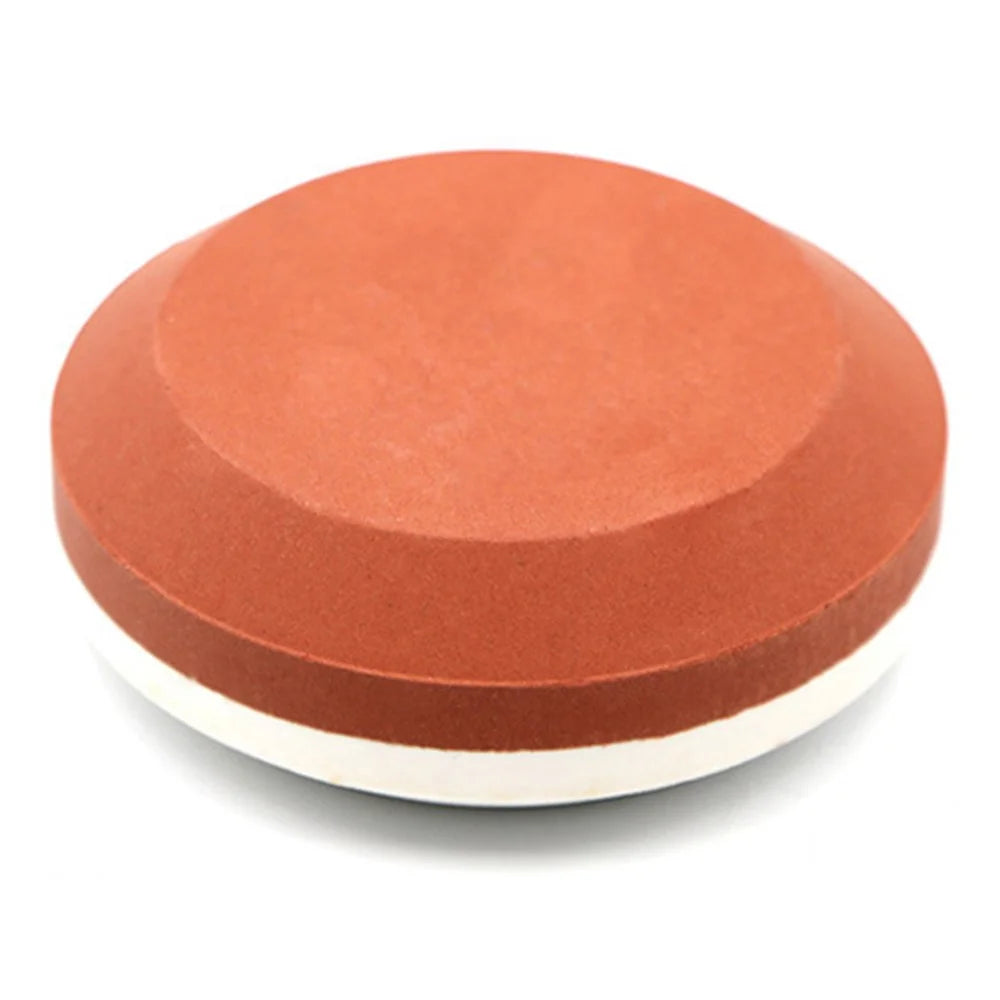 180 / 320 Grit Double-Sided Circular Whetstone Knife Axe Sharpener White Corundum Sharpening Stone - White+Red - 1