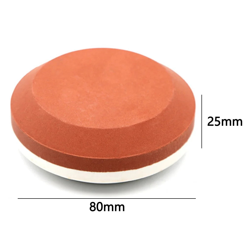 180 / 320 Grit Double-Sided Circular Whetstone Knife Axe Sharpener White Corundum Sharpening Stone - White+Red - 2