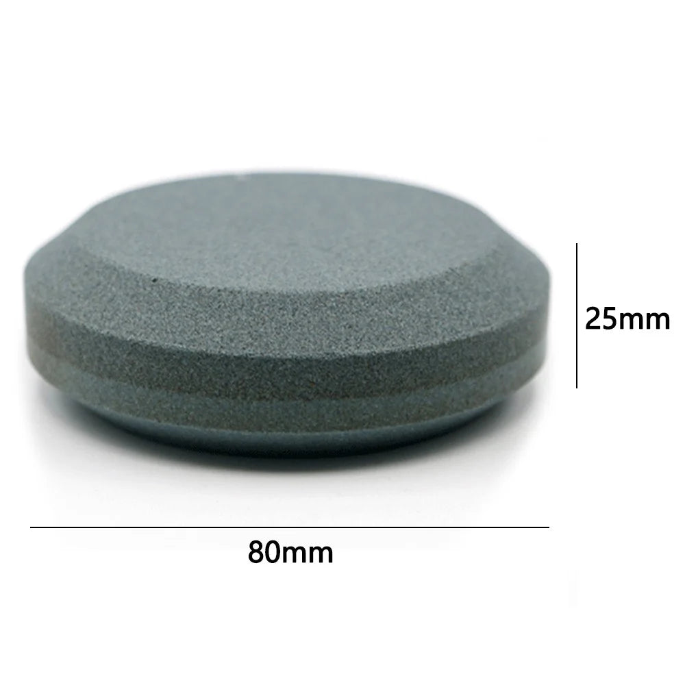 120 / 240 Grit Dual-Sided Sharpening Stone Brown Corundum Circular Whetstone for Kitchen Knives Axes Garden Tools - 2