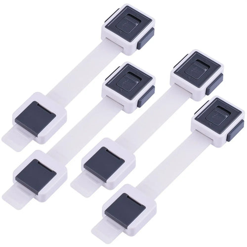 4Pcs Child Safety Adjustable Drawer Latches Cabinet Locks Furniture Childproofing Lock - Grey - 1
