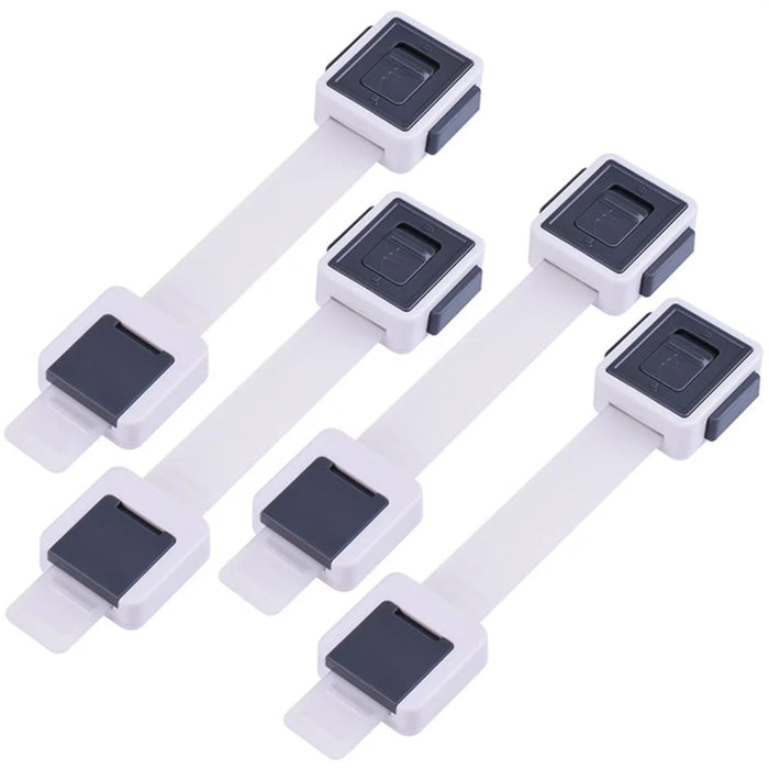 4Pcs Child Safety Adjustable Drawer Latches Cabinet Locks Furniture Childproofing Lock - Grey - 1