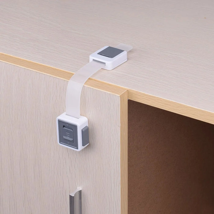 4Pcs Child Safety Adjustable Drawer Latches Cabinet Locks Furniture Childproofing Lock - Grey - 6