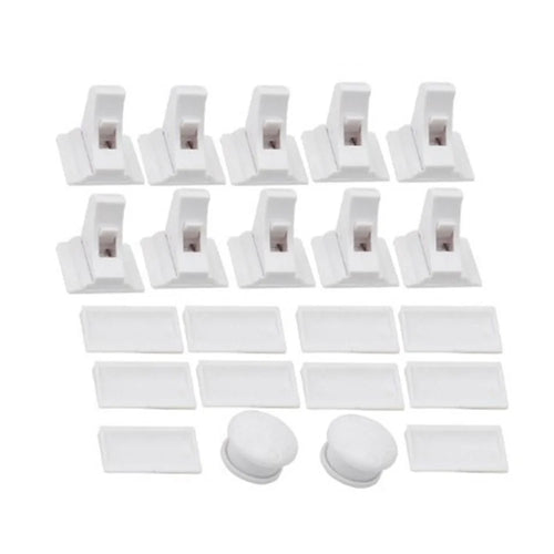 10Pcs Child Safety Magnetic Cabinet Locks No Drill Hidden Baby Proofing Drawer Locks with 2 Round Keys - 1
