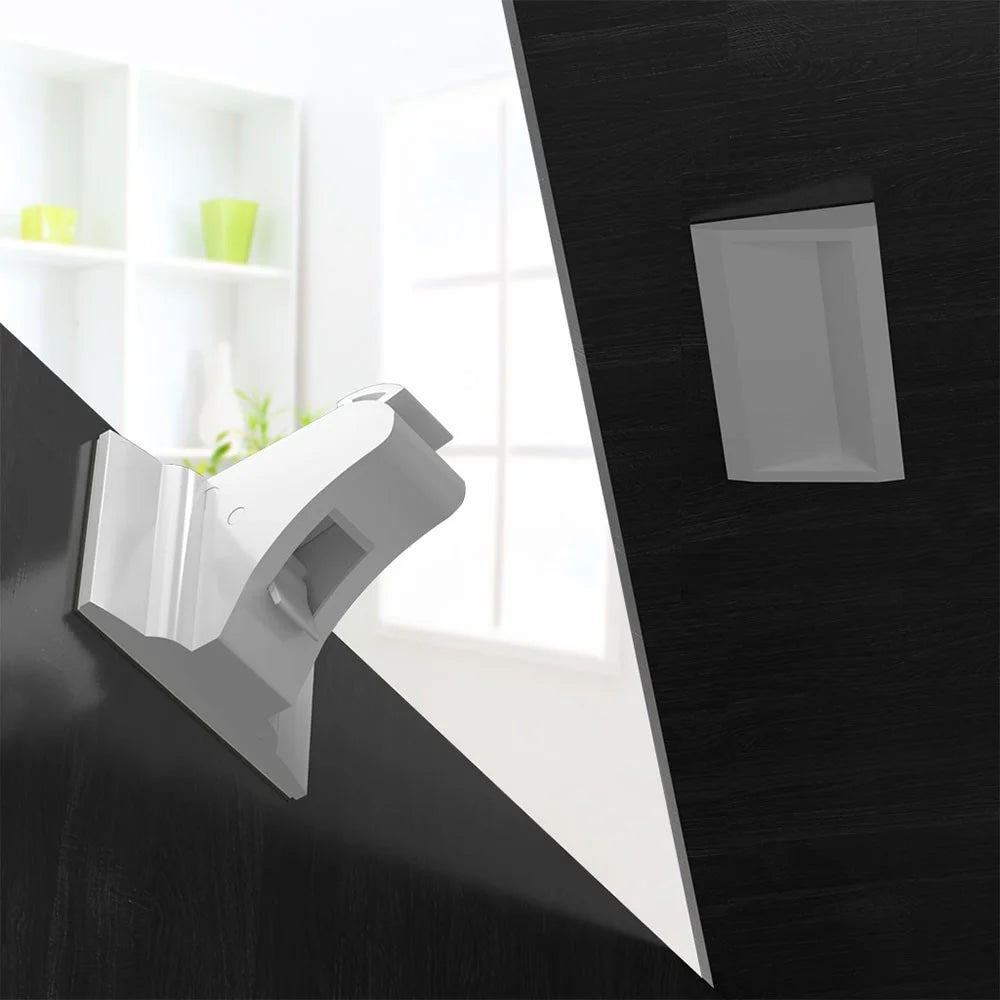 10Pcs Child Safety Magnetic Cabinet Locks No Drill Hidden Baby Proofing Drawer Locks with 2 Round Keys - 7