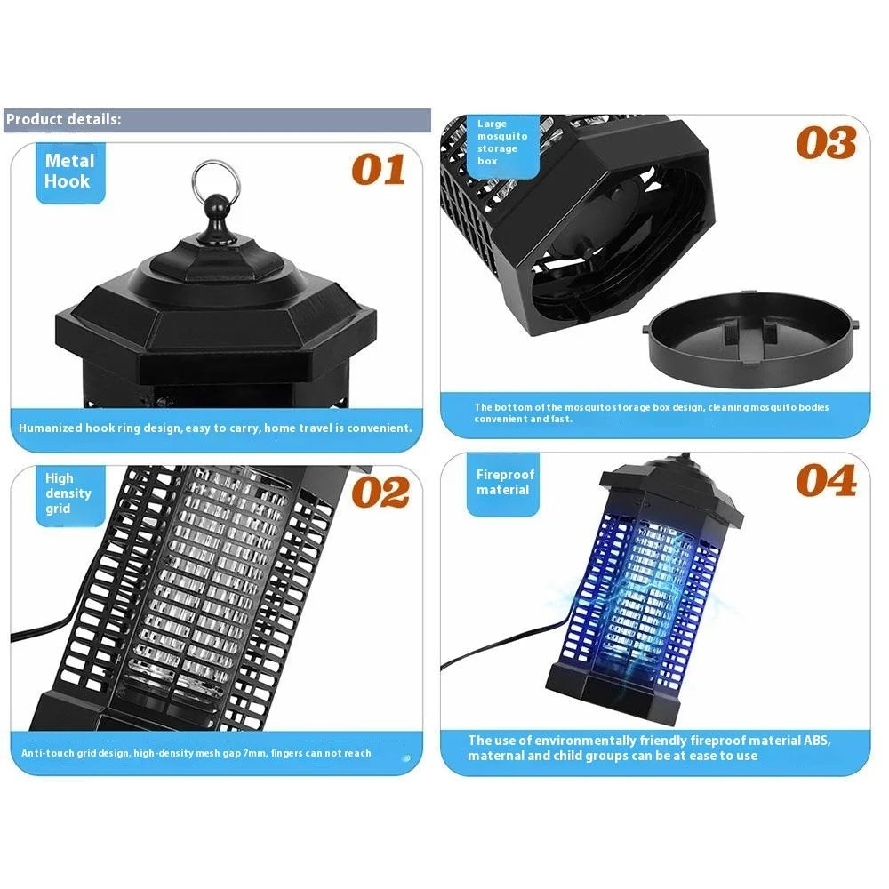 Outdoor Waterproof UV Mosquito Killer Lamp High Pressure Photocatalyst Insect Trap Light, EU Plug - 7