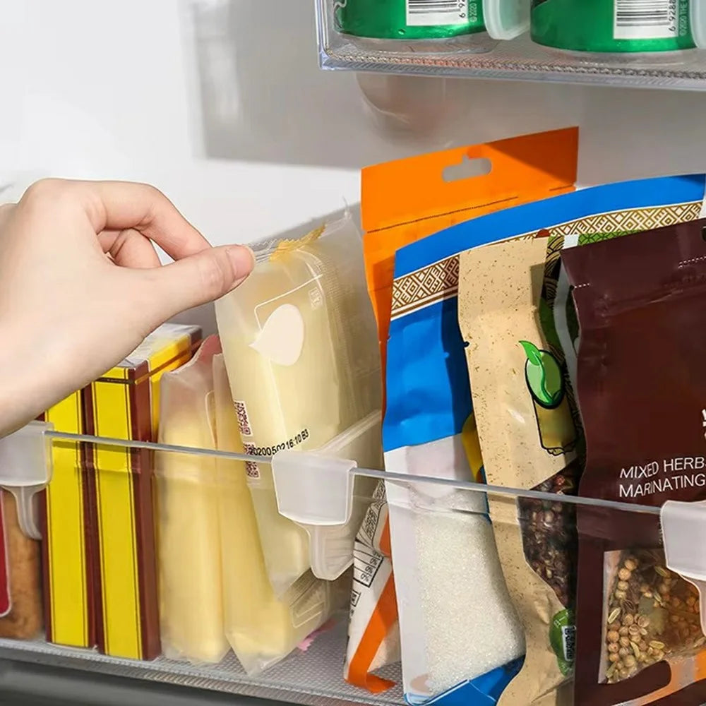 10Pcs Refrigerator Drawer Dividers Snap On Plastic Partition Boards for Kitchen Organization - 6