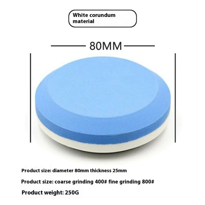 400 / 800 Grit Dual Sided Round Sharpening Stone for Knives Axes Garden Tools White Corundum Outdoor Sharpener - 2