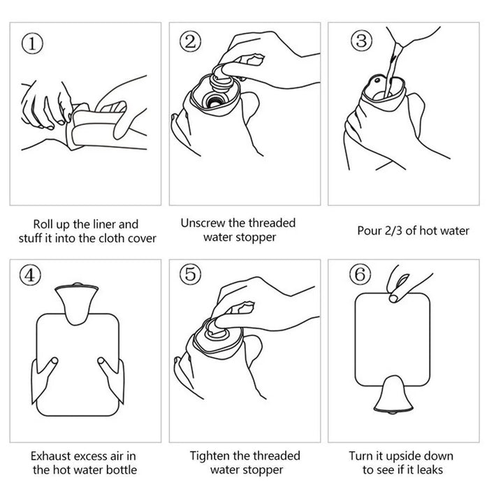 2000ML Refillable Hot Water Bag Winter Thicken Fluffy Hand Feet Warmer Water Bottle - Light Grey - 3