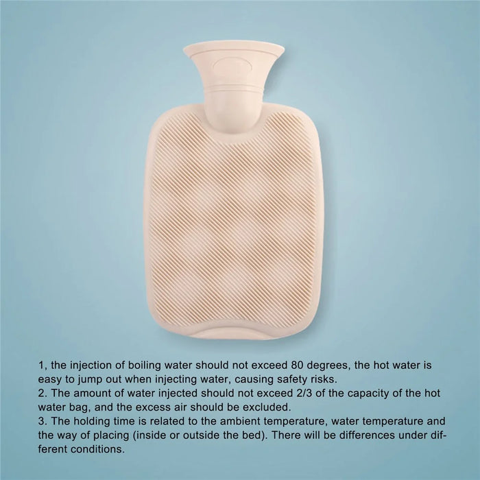 2000ML Refillable Hot Water Bag Winter Thicken Fluffy Hand Feet Warmer Water Bottle - Light Grey - 4