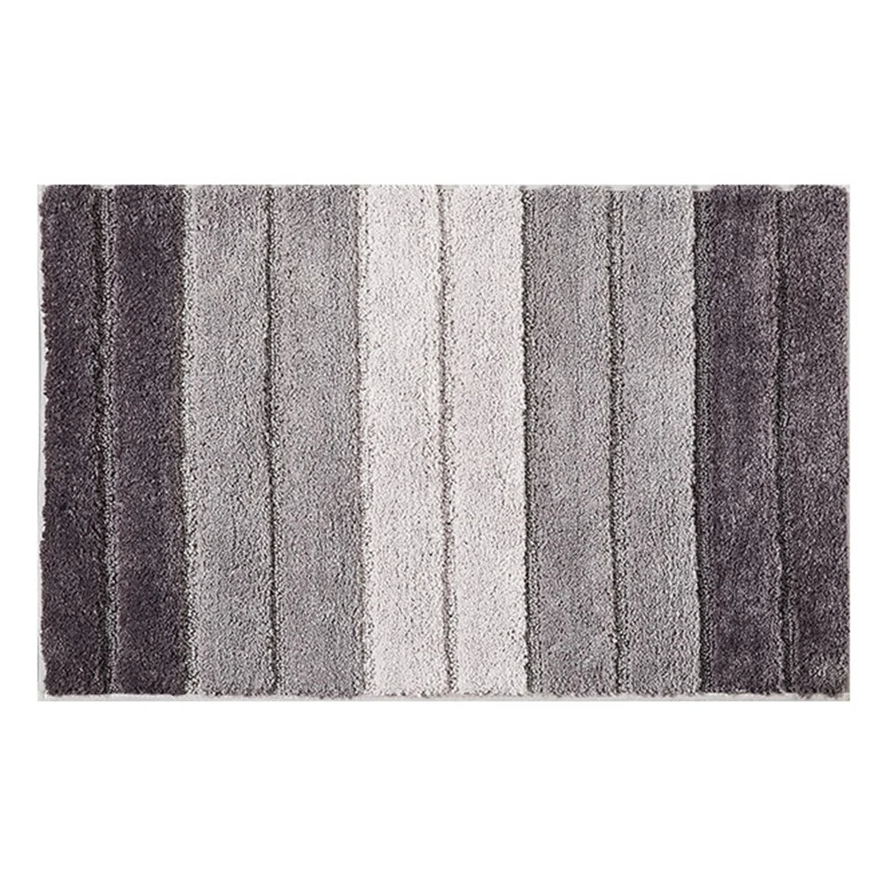 45 x 65cm Gradient Striped Water Absorbent Doormat Flocked Fiber Non Slip Bathroom Rug - Grey - 1