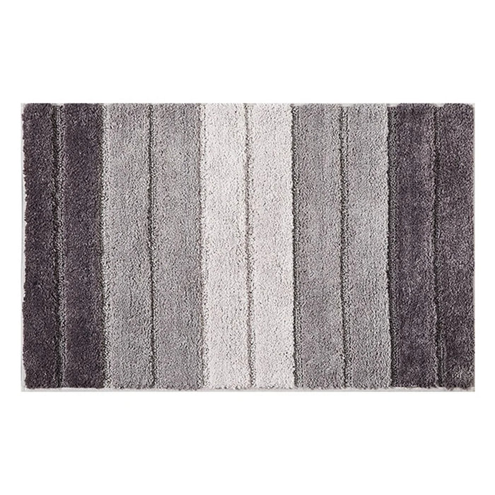 45 x 65cm Gradient Striped Water Absorbent Doormat Flocked Fiber Non Slip Bathroom Rug - Grey - 1