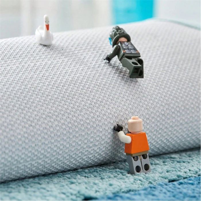 45 x 65cm Gradient Striped Water Absorbent Doormat Flocked Fiber Non Slip Bathroom Rug - Grey - 3
