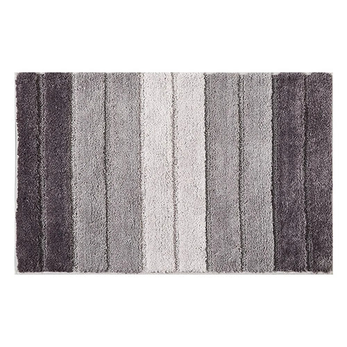 50 x 80cm Gradient Striped Water Absorbent Doormat Flocked Fiber Non Slip Bathroom Rug - Grey - 1