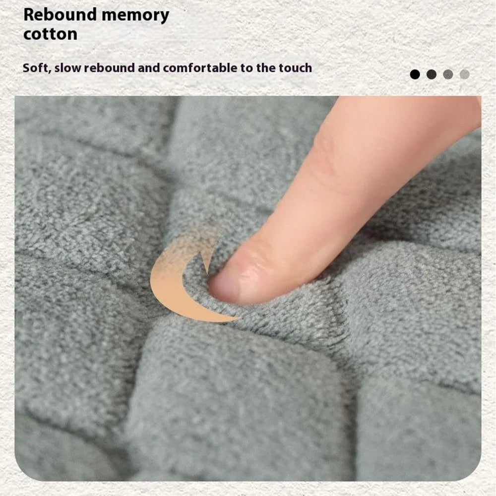 40 x 60cm Coral Fleece Entrance Mat Rhombus Embossed Memory Foam Lining Non Slip Bathroom Rug - Grey - 7
