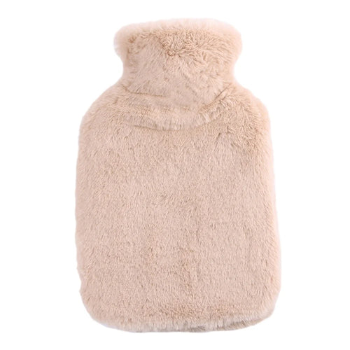 2000ML Fluffy Cover Hot Water Bag Winter Hand Feet Warmer Refillable Water Bottle - Light Coffee - 1