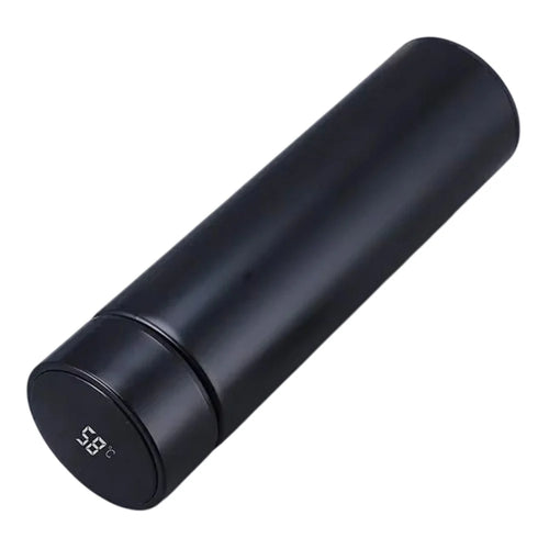 500ML Smart Temperature Display Water Bottle Double Wall Vacuum Insulated Cup Stainless Steel - Black - 1