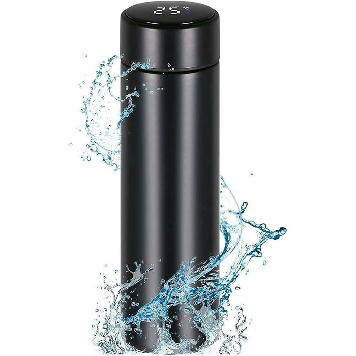 500ML Smart Temperature Display Water Bottle Double Wall Vacuum Insulated Cup Stainless Steel - Black - 4