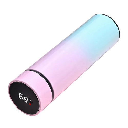 500ML Gradient Color Insulated Bottle with Smart Temperature Display 304 Stainless Steel Double Wall Vacuum Cup - Gradient Pink - 1