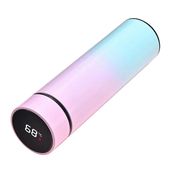 500ML Gradient Color Insulated Bottle with Smart Temperature Display 304 Stainless Steel Double Wall Vacuum Cup - Gradient Pink - 1