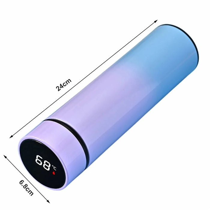 500ML Gradient Color Insulated Bottle with Smart Temperature Display 304 Stainless Steel Double Wall Vacuum Cup - Gradient Pink - 6