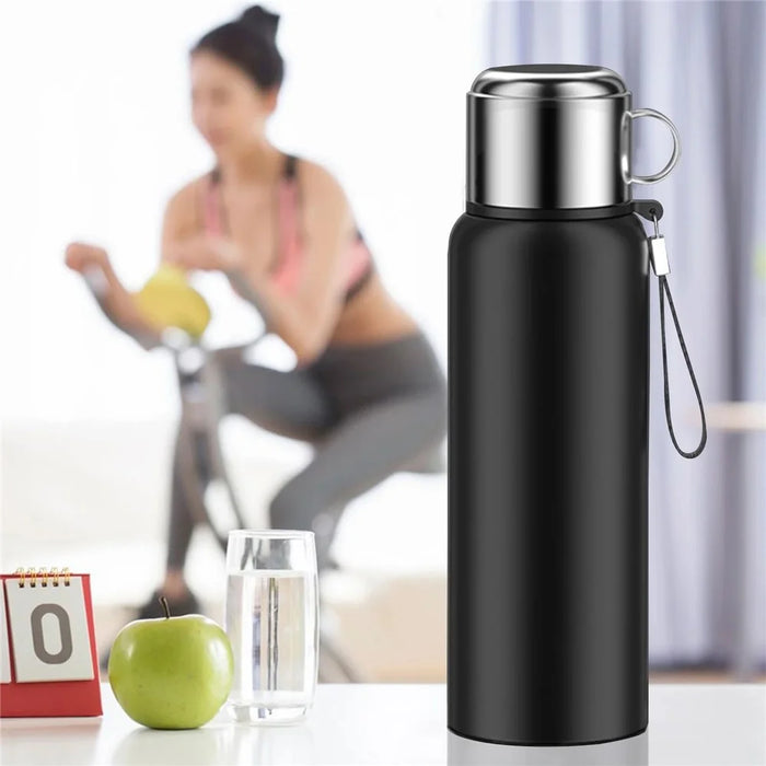 800ml 304 Stainless Steel Tea Infuser Cup Vacuum Insulated Water Bottle for Travel Outdoor (BPA Free, No FDA) - Black - 7