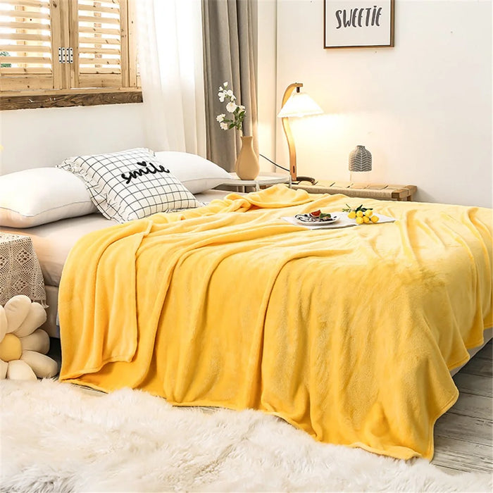 127 x 152cm Soft Flannel Blanket Air Conditioning Quilt Lightweight Summer Nap Office Throw - Silver Grey - 2