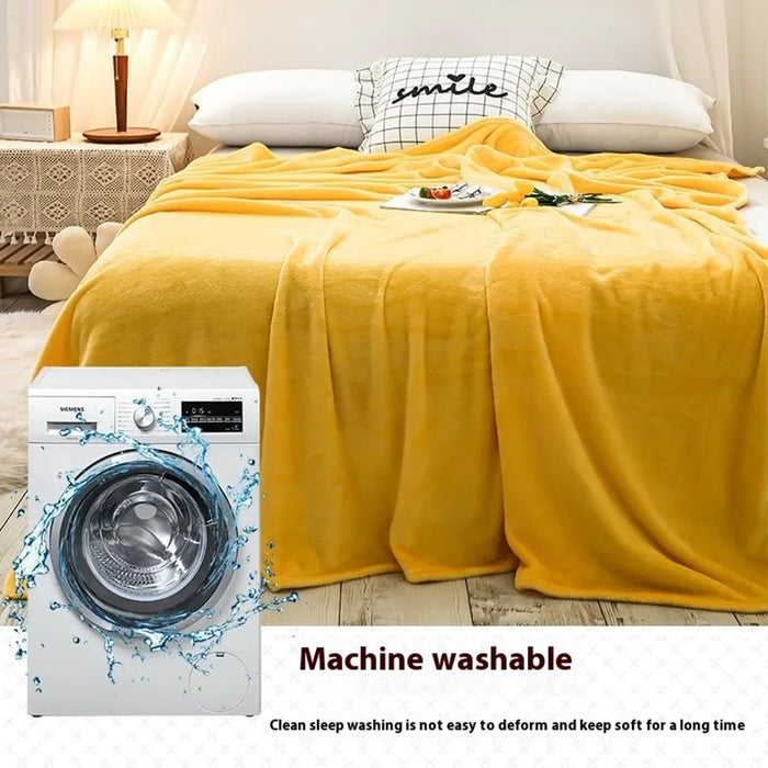 127 x 152cm Soft Flannel Blanket Air Conditioning Quilt Lightweight Summer Nap Office Throw - Silver Grey - 5