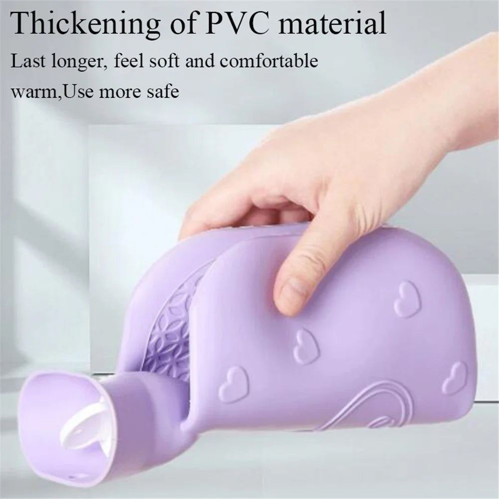 1500ML Hot Water Bottle with Cartoon Rabbit Plush Doll Removable Cover Winter Hand Warmer - Green - 3