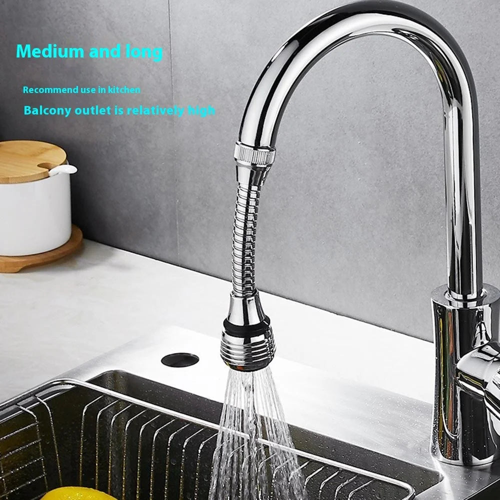 Kitchen Faucet Aerator Extender Sink Basin Tap 360 Degrees Swivel Splash-Proof Nozzle with Extension Tube - 3