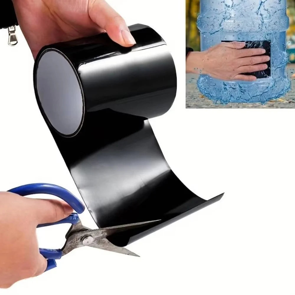 5x150cm PVC Waterproof Tape Kitchen Bathroom Pipe Leak Repair Strong Adhesive Sealant Tape - Black - 3