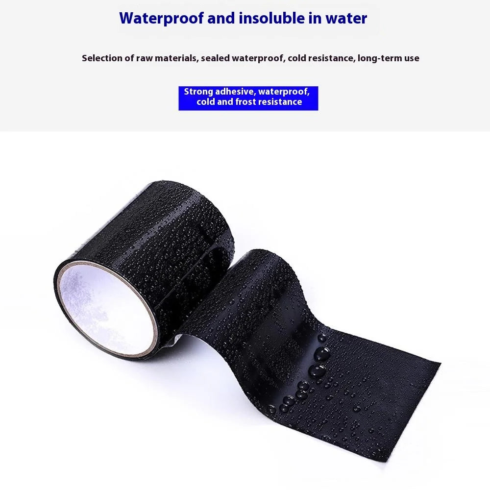 5x150cm PVC Waterproof Tape Kitchen Bathroom Pipe Leak Repair Strong Adhesive Sealant Tape - Black - 7