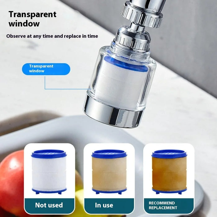 Faucet Filter Splash-Proof Aerator Universal Kitchen Tap Water Pressure Booster Rotating Spout - 4