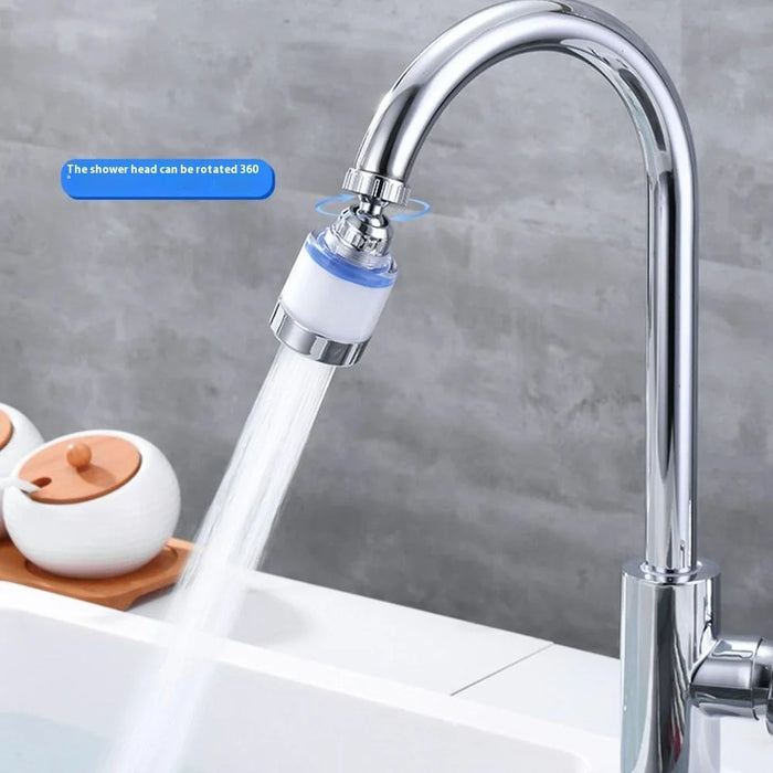 Faucet Filter Splash-Proof Aerator Kitchen Tap Water Pressure Booster Rotating Spout with Universal Connector - 3