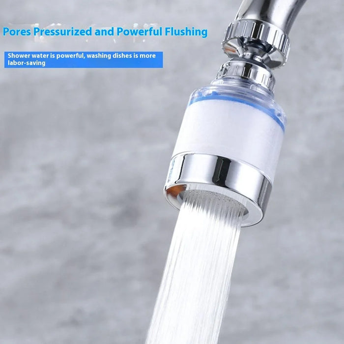 Faucet Filter Splash-Proof Aerator Kitchen Tap Water Pressure Booster Rotating Spout with Universal Connector - 5