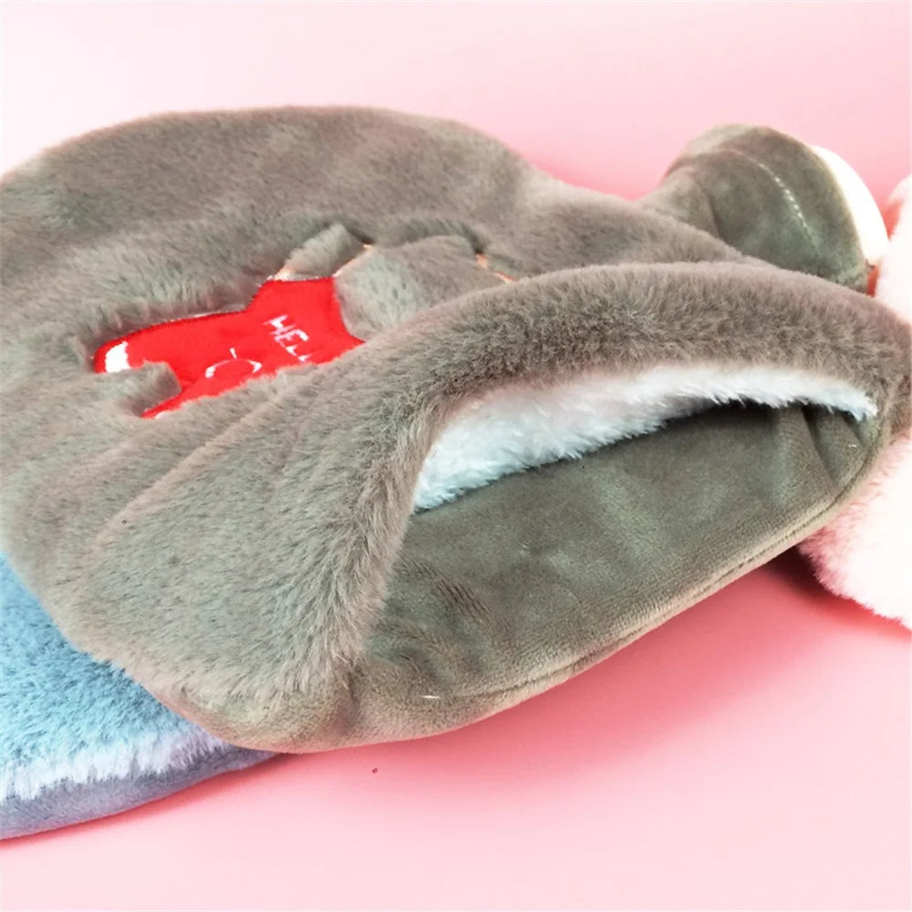 1500ML Refillable Hot Water Bottle for Belly / Hands / Feet Winter Hand Warmer with Cartoon Bear Removable Cover - Coffee - 3