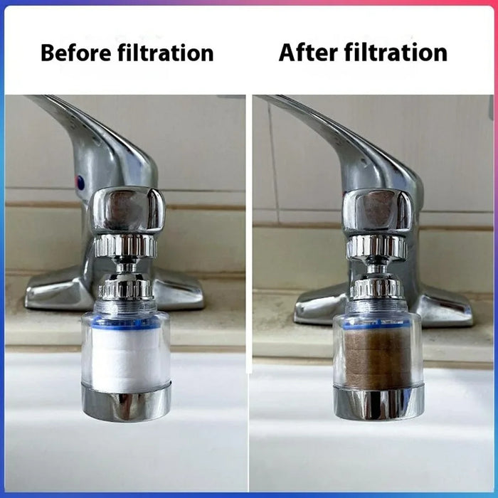 Water Faucet Filter Splash Proof Sprayer Kitchen Tap Pressure Booster Rotatable Spout with 5 Filter Cartridges - 3