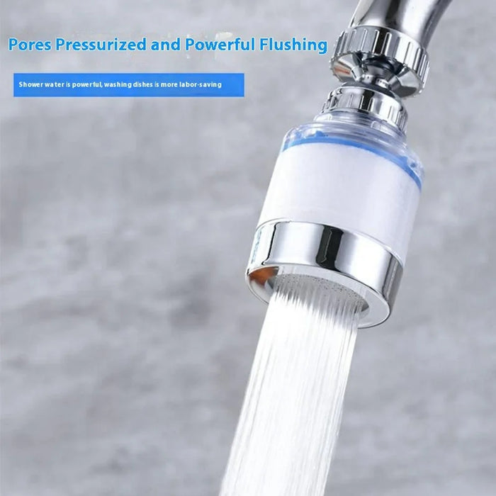 Water Faucet Filter Splash Proof Sprayer Kitchen Tap Pressure Booster Rotatable Spout with 5 Filter Cartridges - 5
