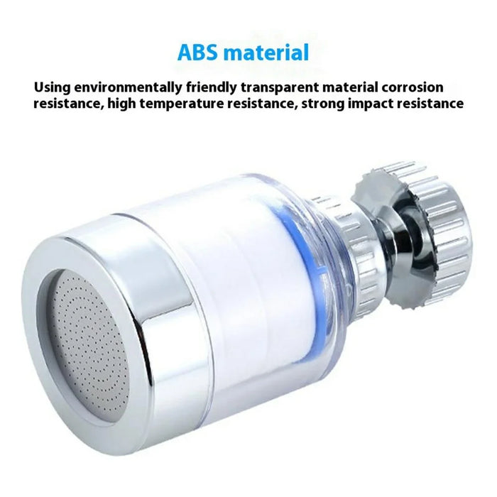 Water Faucet Filter Splash Proof Sprayer Kitchen Tap Pressure Booster Rotatable Spout with 5 Filter Cartridges - 6