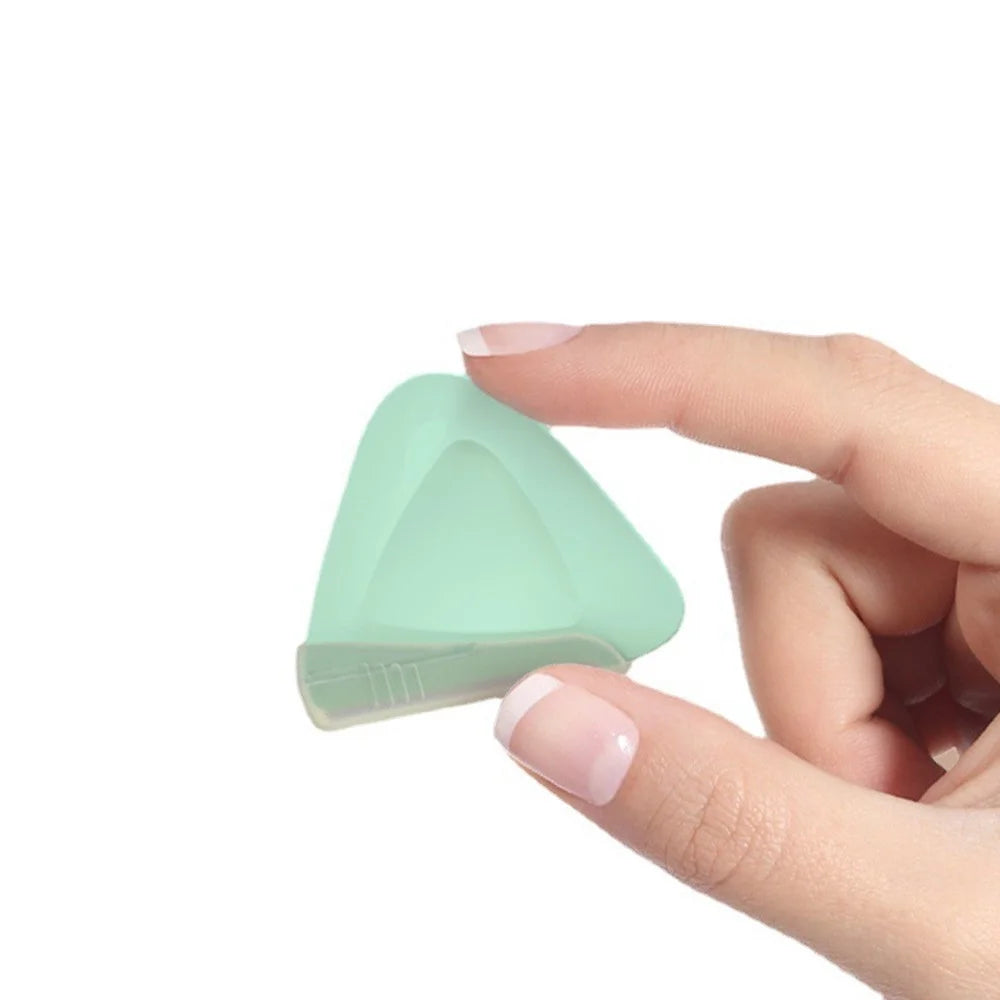 Precision Eyebrow Razor Women Stainless Steel Blade Triangle Facial Hair Remove Trimmer Tool - Matcha Green - 2