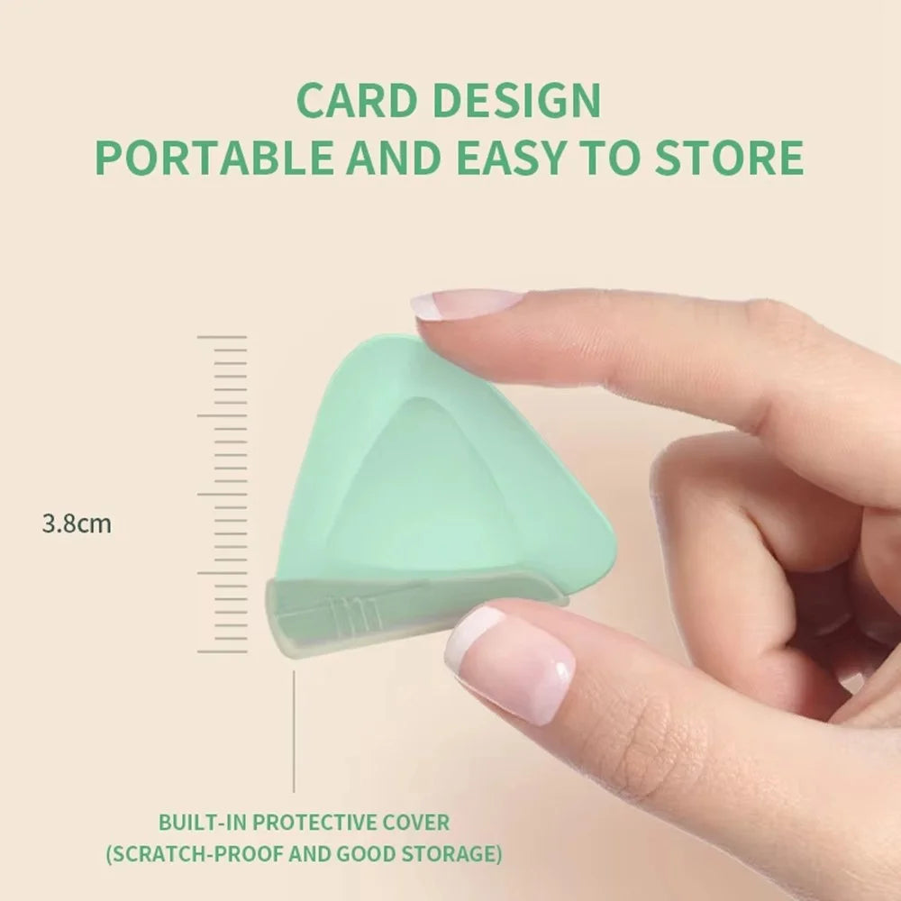 Precision Eyebrow Razor Women Stainless Steel Blade Triangle Facial Hair Remove Trimmer Tool - Matcha Green - 3