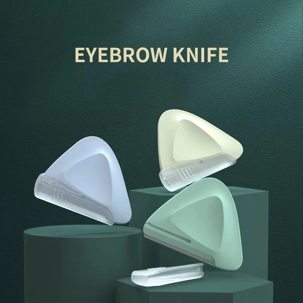 Precision Eyebrow Razor Women Stainless Steel Blade Triangle Facial Hair Remove Trimmer Tool - Matcha Green - 6