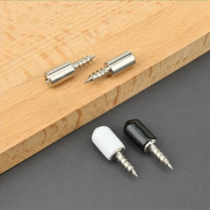20Pcs Self Tapping Shelf Support Pins Cabinet Fixing Glass Partition Holder Iron Screws with Rubber Sleeve - Clear Rubber Sleeve - 6