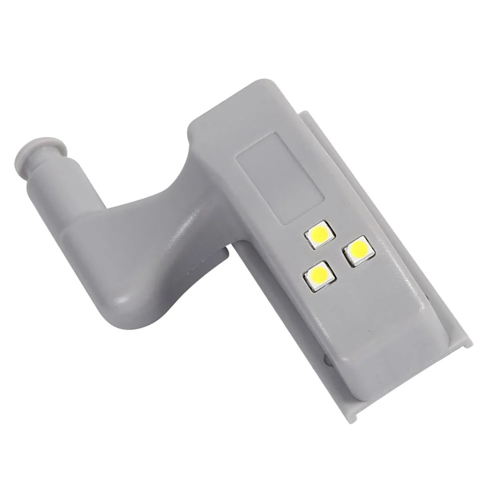 12Pcs LED Hinge Lights Cabinet Wardrobe Closet Automatic Sensor Illumination Battery Powered Lamp - White Light - 2